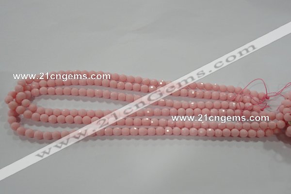 CTU2680 15.5 inches 3mm faceted round synthetic turquoise beads