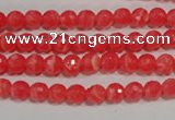 CTU2741 15.5 inches 6mm faceted round synthetic turquoise beads