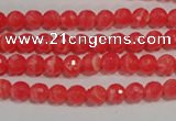 CTU2741 15.5 inches 6mm faceted round synthetic turquoise beads