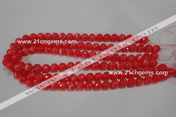 CTU2743 15.5 inches 10mm faceted round synthetic turquoise beads