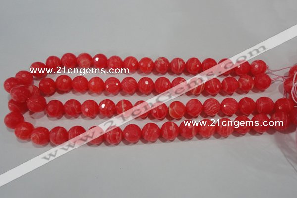 CTU2744 15.5 inches 12mm faceted round synthetic turquoise beads