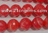 CTU2745 15.5 inches 14mm faceted round synthetic turquoise beads