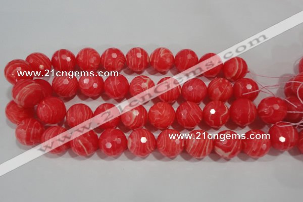 CTU2748 15.5 inches 20mm faceted round synthetic turquoise beads