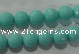 CTU2781 15.5 inches 6mm faceted round synthetic turquoise beads