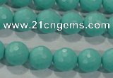 CTU2782 15.5 inches 8mm faceted round synthetic turquoise beads