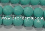 CTU2783 15.5 inches 10mm faceted round synthetic turquoise beads