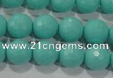 CTU2783 15.5 inches 10mm faceted round synthetic turquoise beads