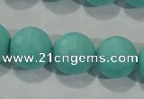 CTU2784 15.5 inches 12mm faceted round synthetic turquoise beads