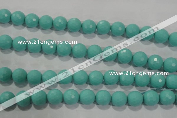 CTU2786 15.5 inches 16mm faceted round synthetic turquoise beads