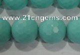 CTU2788 15.5 inches 20mm faceted round synthetic turquoise beads