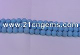 CTU2850 15.5 inches 4mm round matte turquoise beads