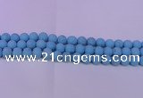 CTU2851 15.5 inches 6mm round matte turquoise beads