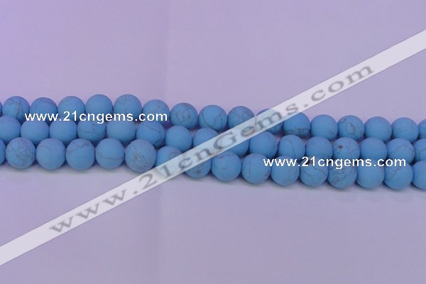 CTU2851 15.5 inches 6mm round matte turquoise beads