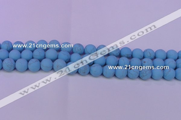 CTU2853 15.5 inches 10mm round matte turquoise beads