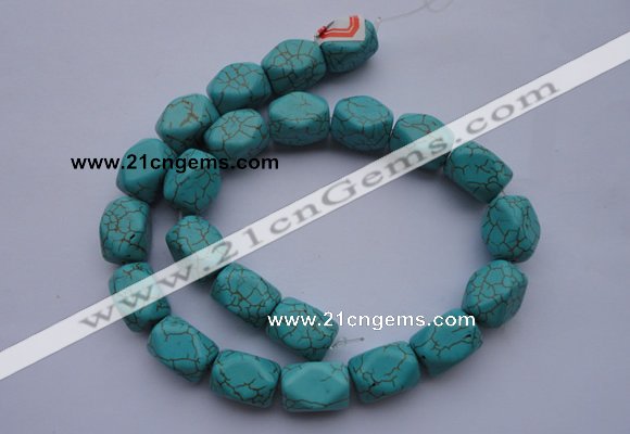 CTU29 15.5 inches 13*18mm faceted cuboid blue turquoise beads