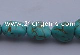 CTU30 15.5 inches 8*12mm freeform blue turquoise beads Wholesale