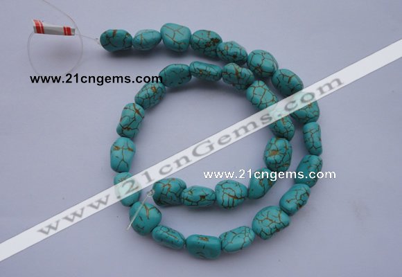 CTU30 15.5 inches 8*12mm freeform blue turquoise beads Wholesale