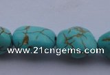 CTU31 15.5 inches 16*20mm freeform blue turquoise beads Wholesale