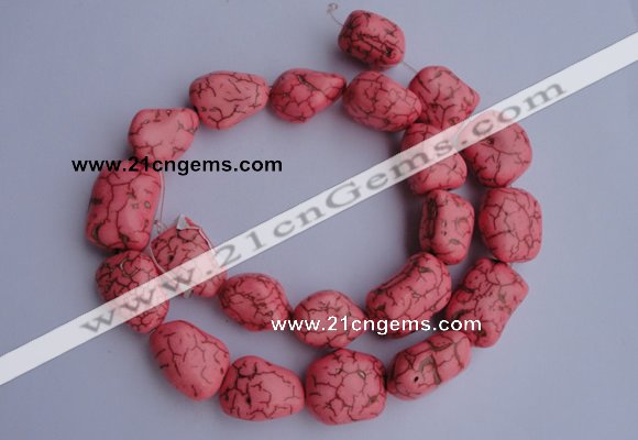 CTU33 15.5 inches 14*22mm freeform pink turquoise beads Wholesale