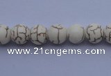 CTU34 15.5 inches 8mm round white turquoise strand beads Wholesale