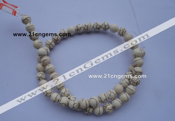 CTU35 15.5 inches 10mm round white turquoise strand beads Wholesale