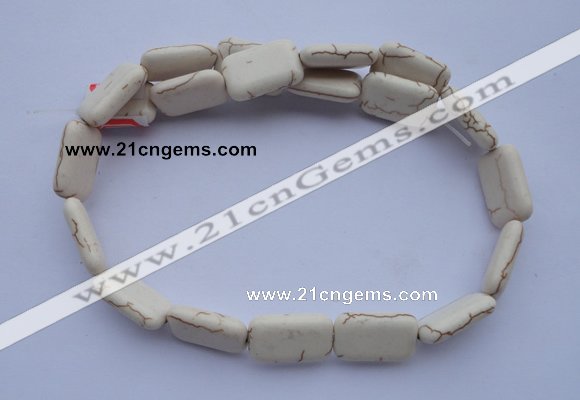 CTU37 15.5 inches 13*20mm rectangle white turquoise beads Wholesale