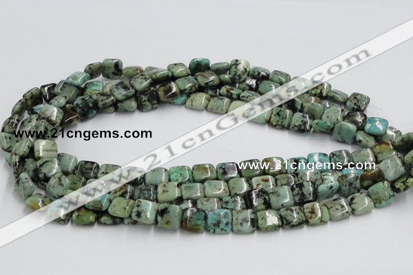 CTU410 15.5 inches 10*10mm square African turquoise beads wholesale