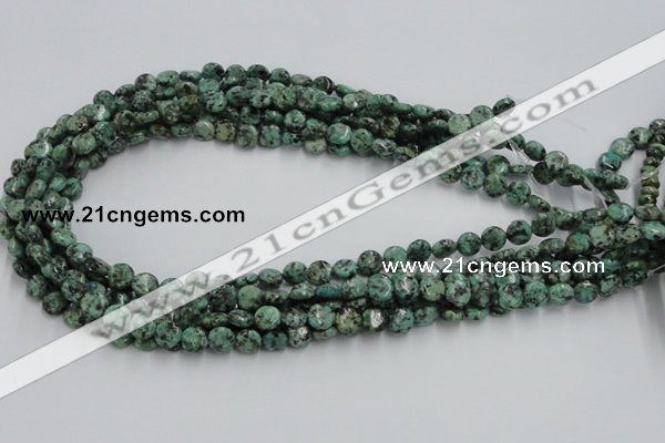 CTU415 15.5 inches 8mm flat round African turquoise beads wholesale