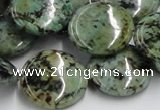 CTU418 15.5 inches 22mm flat round African turquoise beads wholesale