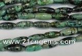 CTU486 15.5 inches 5*12mm rice African turquoise beads wholesale