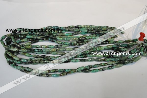 CTU486 15.5 inches 5*12mm rice African turquoise beads wholesale