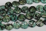 CTU490 15.5 inches 10mm flat round African turquoise beads wholesale