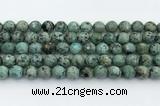 CTU520 15.5 inches 10mm faceted round African turquoise beads wholesale