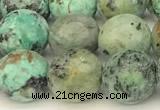 CTU526 15 inches 8mm faceted round African turquoise beads