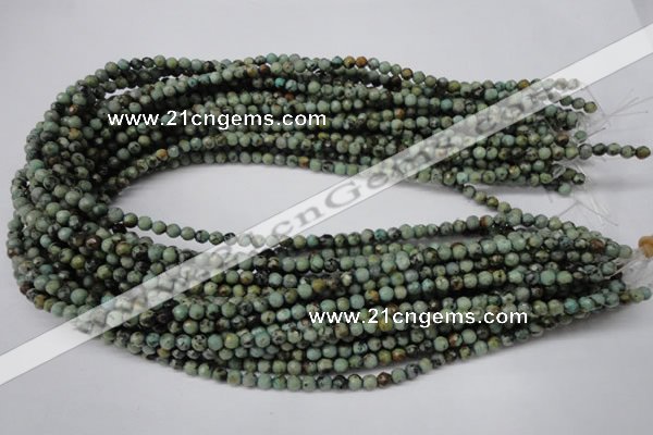 CTU550 15.5 inches 4mm faceted round African turquoise beads