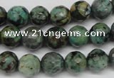 CTU552 15.5 inches 8mm faceted round African turquoise beads