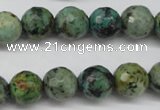 CTU554 15.5 inches 12mm faceted round African turquoise beads
