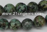 CTU555 15.5 inches 14mm faceted round African turquoise beads