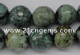 CTU556 15.5 inches 16mm faceted round African turquoise beads