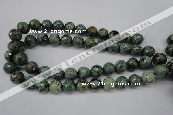 CTU556 15.5 inches 16mm faceted round African turquoise beads