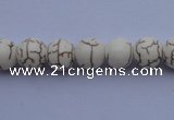 CTU67 15.5 inches 4mm round white turquoise strand beads Wholesale