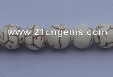 CTU68 15.5 inches 6mm round white turquoise strand beads Wholesale