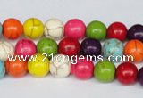 CTU702 15.5 inches 10.5mm round dyed turquoise beads wholesale