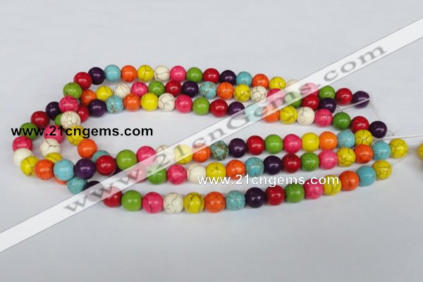 CTU702 15.5 inches 10.5mm round dyed turquoise beads wholesale