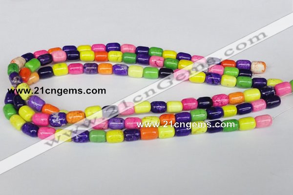 CTU709 15.5 inches 8*11mm column dyed turquoise beads wholesale