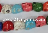 CTU711 15.5 inches 10*12*12mm skull dyed turquoise beads wholesale