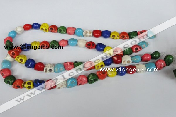 CTU711 15.5 inches 10*12*12mm skull dyed turquoise beads wholesale