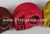 CTU714 15.5 inches 24*29*30mm skull dyed turquoise beads wholesale