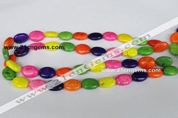 CTU716 15.5 inches 10*14mm oval dyed turquoise beads wholesale