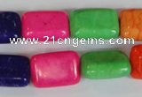 CTU719 15.5 inches 13*18mm rectangle dyed turquoise beads wholesale